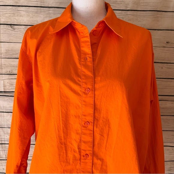 & Other Stories Oversized Button Down Collared Neon Orange
Blouse - Picture 6 of 10